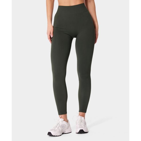 Legginsy bezszwowe Carpatree Elite zielone. Zielone legginsy Carpatree, l, bez wzorów, z elastanu, z podwyższonym stanem, długie. Za 249.99 zł.