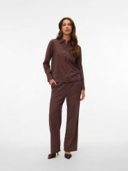 Vero Moda Spodnie w kolorze brązowym rozmiar: M. Brązowe spodnie materiałowe Vero Moda, na co dzień, m, bez wzorów, z bawełny. Za 96.14 zł.