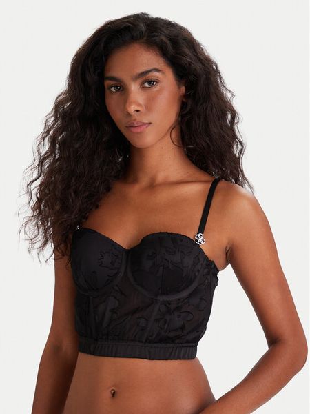 Guess Gorset O5BC06 W4700 Czarny. Czarne biustonosze Guess, z aplikacjami, z syntetyku. Za 259.99 zł.