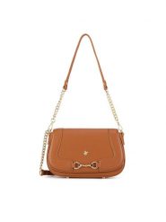 Beverly Hills Polo Club Torebka BHPC-K-045-06 Brązowy. Brązowe listonoszki Beverly Hills Polo Club, bez wzorów, z materiału, bez dodatków. Za 199.99 zł.