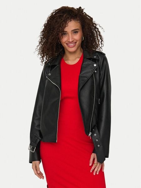 ONLY Kurtka z imitacji skóry Mille 15357332 Czarny Slim Fit. Czarne kurtki Only, l, bez wzorów, ze skóry, bez kaptura. Za 259.99 zł.