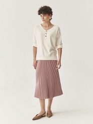 TATUUM Bluzka w kolorze kremowym rozmiar: L. Brązowe bluzki Tatuum, l, bez wzorów, z bawełny, bez kołnierzyka, bez ramiączek. Za 109.00 zł.