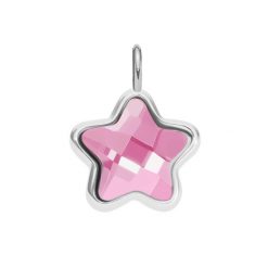 Zawieszka Mini Icons gwiazdka z różowym kryształem, posrebrzana. Czerwone bransoletki Lilou, z perłą, posrebrzane. Za 99.00 zł.