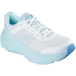 Buty sportowe damskie Skechers Max Cushioning Endea. Niebieskie obuwie sportowe Skechers, z materiału, bez zapięcia, trekkingowe, Skechers Sport. Za 359.99 zł.