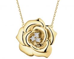 Naszyjnik z żółtego złota z brylantami - róża - 0,03 ct - próba 375. Żółte naszyjniki Apart, z brylantem, złote. Za 2,659.00 zł.