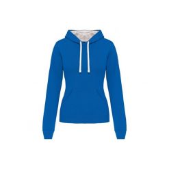 Bluza damska z kapturem Kariban Contrastée. Niebieskie bluzy KARIBAN, bez wzorów, z kapturem. Za 156.50 zł.
