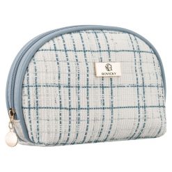 Niebieska kosmetyczka damska wykonana z materiału syntetycznego, jednokomorowa - Rovicky. Niebieskie kufry i kosmetyczki ROVICKY, bez wzorów, z syntetyku, bez dodatków. Za 29.99 zł.