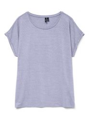 Vero Moda Koszulka w kolorze fioletowym rozmiar: L. Różowe bluzki Vero Moda, l, bez wzorów, z wiskozy, klasyczne, bez kołnierzyka, bez ramiączek. Za 86.22 zł.