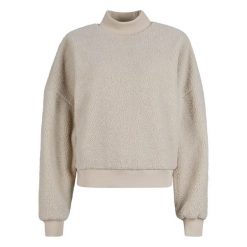 Bluza Damska Sherpa Z Kołnierzem Stojącym. Brązowe bluzy Urban Classics, xl, bez wzorów, bez kaptura. Za 211.99 zł.