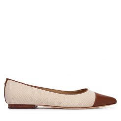 Baleriny LAUREN RALPH LAUREN. Brązowe baleriny Lauren Ralph Lauren, bez wzorów, bez obcasa. Za 689.99 zł.