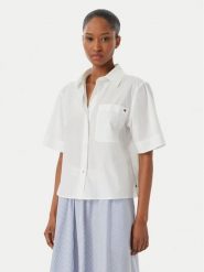 Tommy Hilfiger Koszula WW0WW48899 Biały Relaxed Fit. Białe koszule TOMMY HILFIGER, m, bez wzorów, z bawełny, bez kołnierzyka, bez ramiączek. Za 369.99 zł.