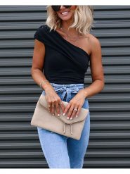 Milan Kiss Top w kolorze czarnym rozmiar: XL. Czarne topy Milan Kiss, xl, bez wzorów, bez kołnierzyka, bez ramiączek. Za 189.29 zł.