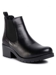 Jenny Fairy Botki TTT-7727-02 Czarny. Czarne botki Jenny Fairy, bez wzorów, ze skóry, bez obcasa, na słupku, bez zapięcia. Za 62.99 zł.