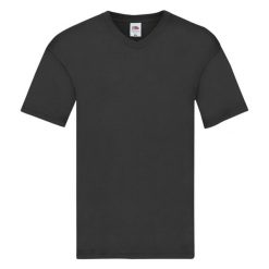 Oryginalna Koszulka Unisex Dla Dorosłych Z Dekoltem W Szpic. Czarne bluzki FRUIT OF THE LOOM, l, bez wzorów, sportowe, bez kołnierzyka, bez ramiączek. Za 36.99 zł.