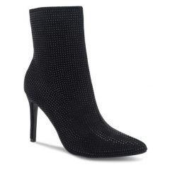 Botki DeeZee. Czarne botki DeeZee, bez wzorów, bez obcasa, na szpilce, bez zapięcia. Za 139.99 zł.