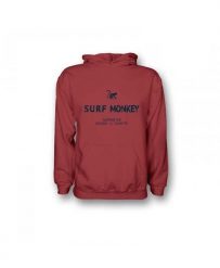 Bluza z bawełny organicznej – z kapturem / dla dorosłych (czerwona). Czerwone bluzy sportowe SURF MONKEY, l, bez wzorów, z bawełny, z kapturem. Za 349.95 zł.