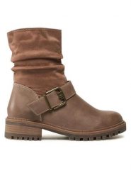 Clara Barson Botki WS5600-11 Brązowy. Brązowe botki Clara Barson, bez wzorów, ze skóry, bez obcasa, na płaskiej podeszwie, bez zapięcia. Za 99.99 zł.