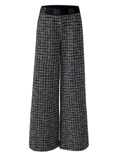 Oui Spodnie w kolorze czarno-kremowym rozmiar: 36. Brązowe spodnie materiałowe Oui, bez wzorów, z materiału. Za 208.83 zł.