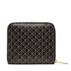 Mały Portfel Damski Calvin Klein. Czarne portfele Calvin Klein, bez wzorów. Za 299.99 zł.