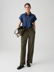 OPUS Bluzka dżinsowa "Folmes" w kolorze granatowym rozmiar: 42. Niebieskie bluzki Opus, bez wzorów, z bawełny, bez kołnierzyka, bez ramiączek. Za 130.99 zł.