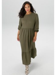 Aniston Sukienka w kolorze khaki rozmiar: 46. Brązowe sukienki Aniston, bez wzorów, bez kołnierzyka, bez ramiączek, maxi. Za 95.99 zł.