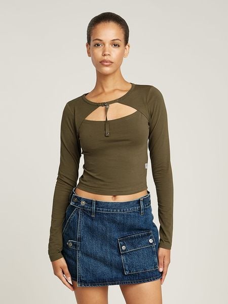 G-Star Koszulka w kolorze khaki rozmiar: L. Brązowe bluzki G-Star, l, bez wzorów, z bawełny, retro, bez kołnierzyka, bez ramiączek. Za 104.14 zł.