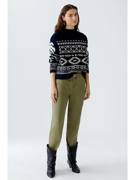 Oui Sweter w kolorze czarno-białym rozmiar: 44. Białe swetry Oui, bez wzorów, ze splotem, bez ramiączek. Za 174.84 zł.