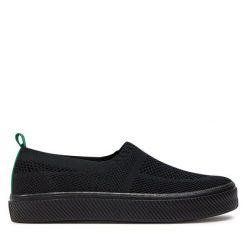 Tenisówki Big Star Shoes. Czarne trampki BIG STAR SHOES, bez wzorów, bez zapięcia. Za 79.99 zł.