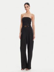 Elisabetta Franchi Kombinezon TU05152E2 110 Czarny Regular Fit. Czarne sukienki Elisabetta Franchi, bez wzorów, z syntetyku, bez kołnierzyka, bez ramiączek. Za 1,699.00 zł.
