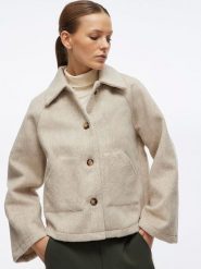 Vila Kurtka przejściowa w kolorze beżowym rozmiar: 38. Brązowe kurtki Vila, bez wzorów, bez kaptura. Za 113.36 zł.
