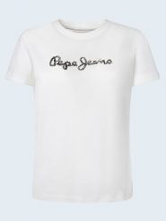 Pepe Jeans FOOTWEAR Koszulka w kolorze białym rozmiar: L. Białe bluzki Pepe Jeans FOOTWEAR, l, bez wzorów, z bawełny, bez kołnierzyka, bez ramiączek. Za 120.93 zł.