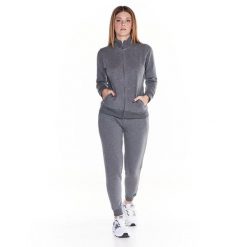 Bluza z zamek błyskawiczny na co dzień na siłownię. Szare bluzy LEONE 1947 APPAREL, s, bez wzorów, z bawełny, bez kaptura. W wyprzedaży za 224.31 zł.