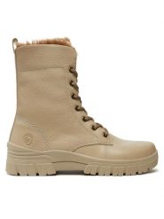 Remonte Trzewiki D0E72-60 Beżowy. Brązowe botki Remonte, bez wzorów, ze skóry, bez obcasa, na płaskiej podeszwie, bez zapięcia. Za 314.99 zł.