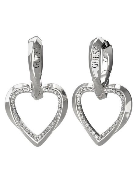 Guess Kolczyki JUBE0461 7JW Srebrny. Szare kolczyki Guess, srebrne. Za 259.99 zł.