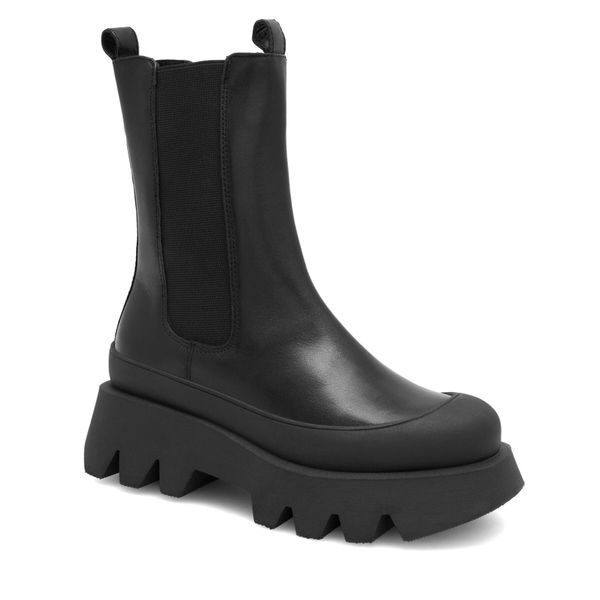 Botki Badura. Czarne botki Badura, bez wzorów, bez obcasa, na płaskiej podeszwie, bez zapięcia. Za 359.99 zł.