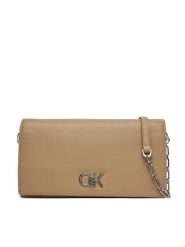 Calvin Klein Torebka Ck Mini Chain Bag K60K612806 Beżowy. Brązowe torebki klasyczne Calvin Klein, bez wzorów, ze skóry, bez dodatków. Za 289.99 zł.