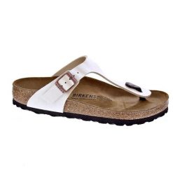 Japonki damskie Birkenstock 943871. Białe klapki Birkenstock, bez wzorów, z materiału, bez obcasa. Za 668.00 zł.