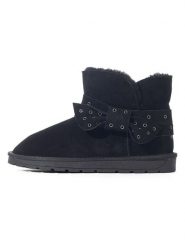 NICEBAY Skórzane botki "Brisca" w kolorze czarnym rozmiar: 37. Czarne botki NICEBAY, bez wzorów, z materiału, bez obcasa, bez zapięcia. Za 165.99 zł.