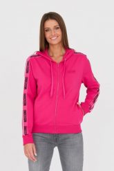 MOSCHINO Różowa damska bluza z lampasami, Rozmiar S. Czerwone bluzy sportowe MOSCHINO, s, bez wzorów, bez kaptura. W wyprzedaży za 599.99 zł.