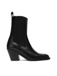 Gino Rossi Botki EO-KHAIR-9801 Czarny. Czarne botki Gino Rossi, bez wzorów, ze skóry, bez obcasa, na słupku, bez zapięcia. Za 479.99 zł.