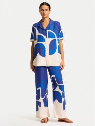 Seafolly Spodnie materiałowe 55456-PA Niebieski. Niebieskie spodnie materiałowe Seafolly, s, bez wzorów, z materiału. Za 389.99 zł.