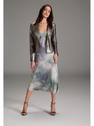 SWING Kurtka w kolorze srebrnym ze skóry syntetycznej rozmiar: 42. Szare kurtki Swing, bez wzorów, ze skóry, bez kaptura. Za 188.40 zł.