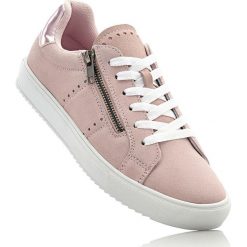 Sneakersy skórzane bonprix jasnoróżowy. Czerwone obuwie sportowe bonprix, bez zapięcia. Za 79.99 zł.