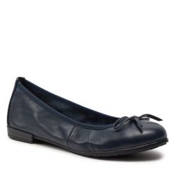 Baleriny Marco Tozzi. Niebieskie baleriny Marco Tozzi, bez wzorów, bez obcasa. Za 209.99 zł.