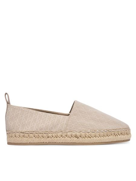 Calvin Klein Espadryle All Over CK HW0HW02933 Beżowy. Brązowe espadryle Calvin Klein, bez wzorów, z materiału, bez obcasa, bez zapięcia. Za 213.99 zł.