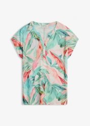 T-shirt z miękkiej mieszanki wiskozy. Zielone t-shirty bonprix, bez wzorów, z wiskozy, bez kołnierzyka, bez ramiączek. Za 79.99 zł.