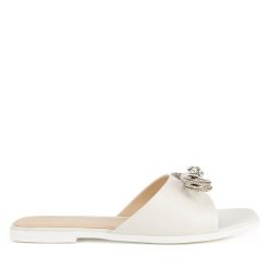 Klapki Eva Minge. Białe klapki Eva Minge, bez wzorów, bez obcasa. Za 349.99 zł.