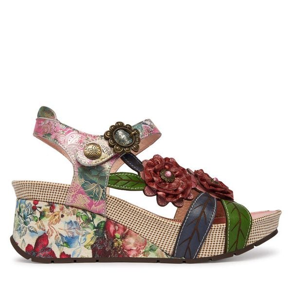 Sandały Laura Vita. Sandały Laura Vita, bez wzorów, bez obcasa, na koturnie, bez zapięcia. Za 373.99 zł.