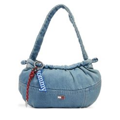 Torebka Tommy Jeans. Niebieskie torebki klasyczne Tommy Jeans, bez wzorów, z denimu, bez dodatków. Za 409.99 zł.