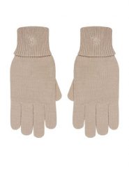 Calvin Klein Rękawiczki Damskie LV14F8021G Beżowy. Brązowe rękawiczki Calvin Klein, bez wzorów, z dzianiny. Za 219.99 zł.